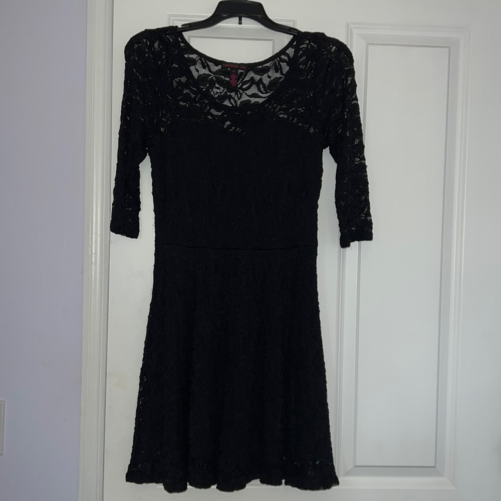 Black Lace Long Sleeve Dress